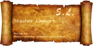 Stecher Lambert névjegykártya